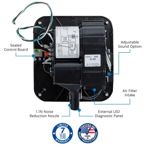 Vista 4 de XLERATOReco XL-GR-ECO 1.1N Secador de manos comercial de alta velocidad, secadora Excel, cubierta texturizada de grafito, sensor automático, montaje