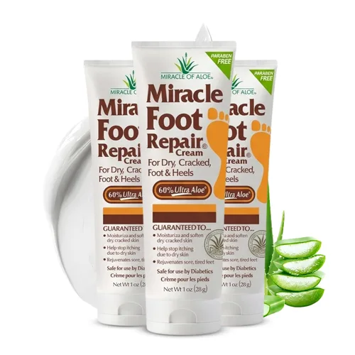 Miracle - Crema reparadora de pies, 1 oz, paquete de 3, crema para pies