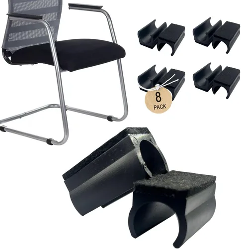 Vista 10 de Tapas rectangulares en forma de U para patas de silla con almohadillas de fieltro, protector de pies de muebles se desliza suavemente, sin arañazos