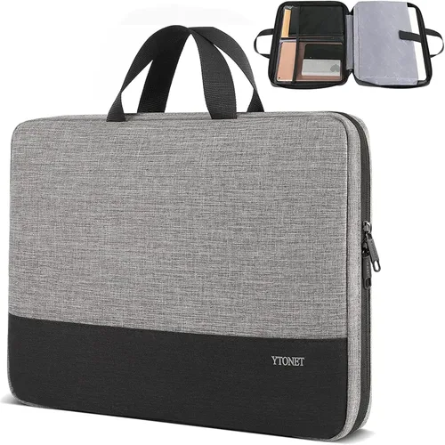 Vista 17 de Ytonet Funda profesional para transportar laptop de 13 a 13.3 pulgadas, delgada, con asas, resistente al agua, compatible con laptops MacBook Air