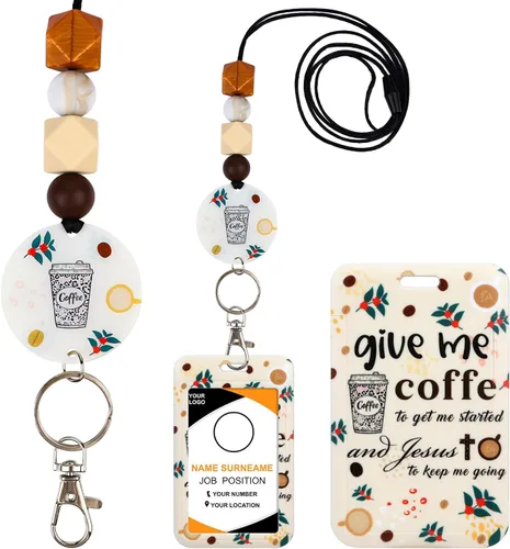 Vista 21 de Cordones para profesores de identificación - Accesorios de llavero con cuentas de silicona boho separables y lindo arcoíris, soporte