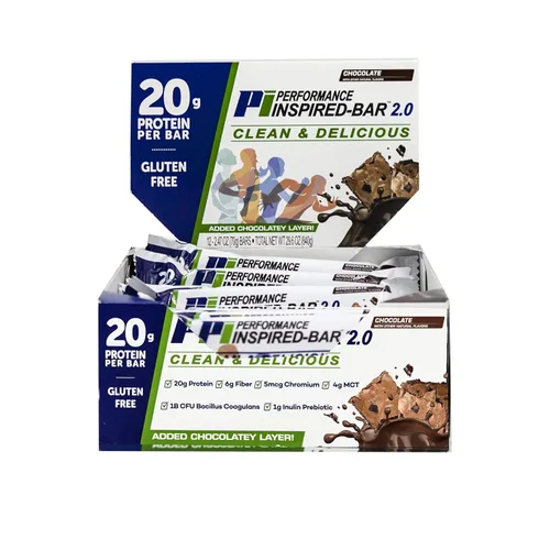 Vista 10 de Performance Inspired Nutrición - Barra de proteína 2.0 - Contiene - 20G de proteína - Fibra 6G - 0.11 oz MCT - 1 mil millones de probióticos CFU