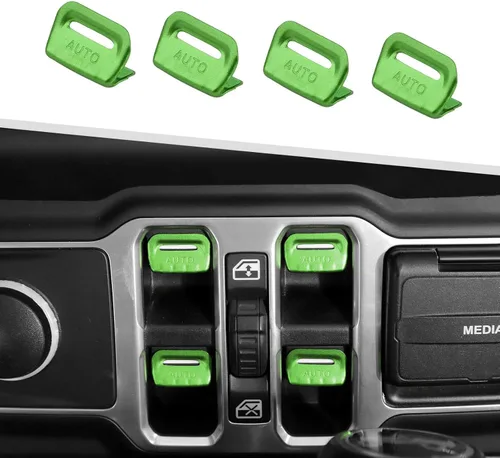 Vista 14 de Jimen Cubierta de botón de ventana para JL/JT, paquete de 4 cubiertas para interruptor de ventana trim accesorios interiores compatibles con Jeep