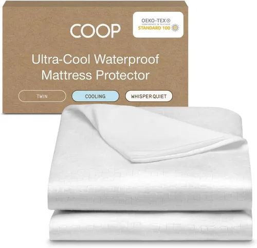 Coop Home Goods Protector de colchón impermeable ultra fresco, tamaño individual, protector de colchón refrescante, lavable a máquina, funda de cama