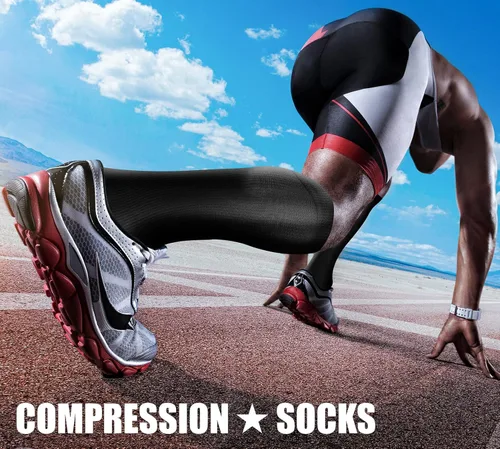 Vista 3 de CHARMKING Compression Socks for Women & Men Circulation (3 Pairs) 15-20 mmHg is Best Support for Athletic Running Cycling