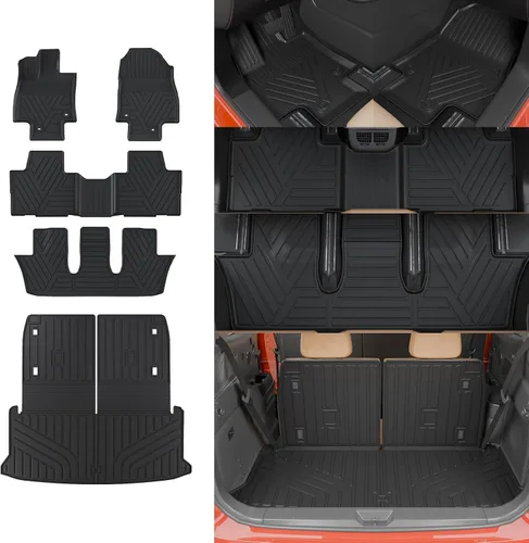 Vista 12 de Alfombrillas de Piso Compatibles con Ford Explorer 2020-2026 de 6 Asientos, Alfombrilla de Maletero, Forro de Carga TPE, Protector de Asiento