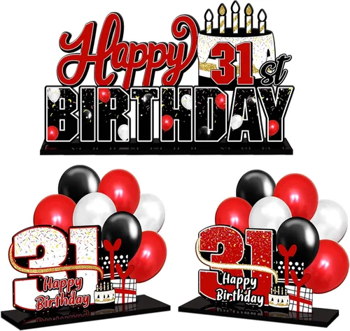 Vista 175 de LINGTEER Feliz 11º Cumpleaños Juego de Centros de Mesa de Acrílico Azul - Brindemos por Once Años Decoraciones de Regalo de Fiesta de Cumpleaños 11
