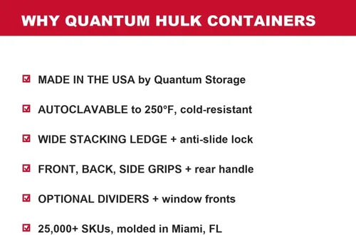 Vista 8 de Quantum Storage QUS950 - Contenedor apilable de plástico para Hulk, 23-7/8 x 8-1/4 x 7 pulgadas, paquete de 6 Azul