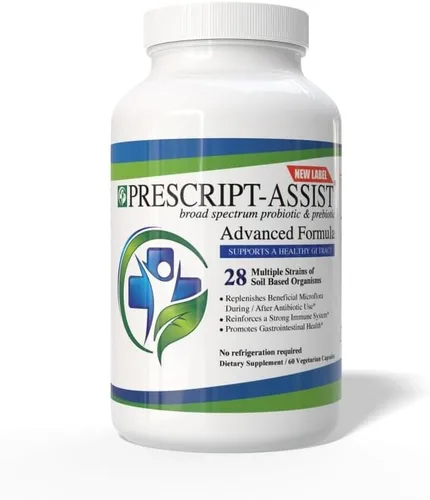 Prescript Assist - Prebióticos y probióticos para la salud digestiva e inmunológica con proteína de guisante avanzada, 28 cepas de microflora del