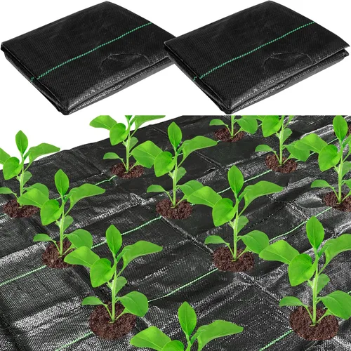 CODREE 2 barreras resistentes de malezas para jardín, tela de paisaje de 13 x 4 pies con agujeros de plantación, tapete de jardinería para control