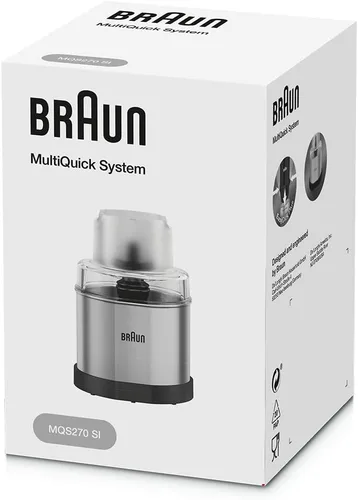 Vista 2 de Braun MQS270SI Multiquick - Molinillo de café y especias para batidora de mano, 1.5 tazas