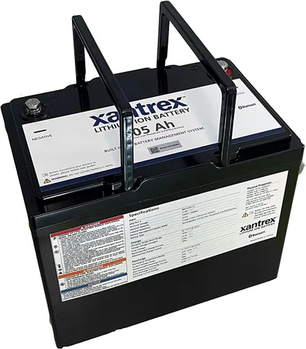 Xantrex Batería de litio LiFePO4 (Grupo 27) - 105Ah 12v - BMS integrado, batería recargable de ciclo profundo 6000 - perfecta para RV/cámper,