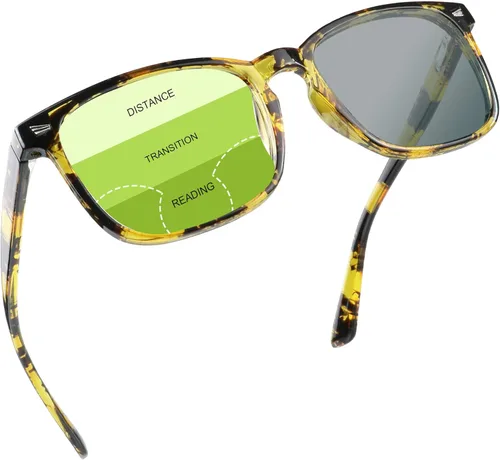 Vista 5 de YEIN Gafas presbípicas multifocales progresivas, gafas de sol grises fotocrómicas, aumento de 0.00/+1.00 para hombres/mujeres