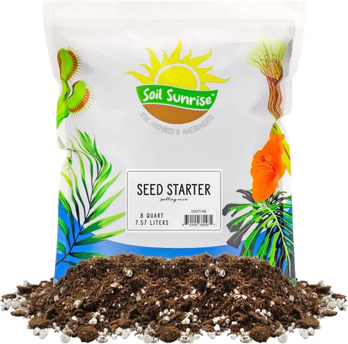 Vista 11 de Soil Sunrise Mezcla de inicio de semillas totalmente naturales (2 cuartos de galón) Mezcla de semillas de grado experto para macetas, hierbas
