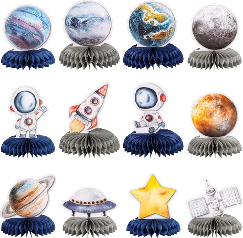 Vista 10 de 12 piezas de centros de mesa de panal de abeja para decoraciones de fiesta de los años 70, decoraciones de fiesta temática disco, centros de mesa