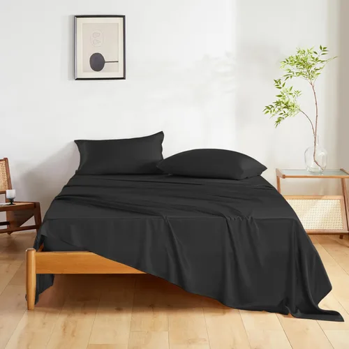 Juego de sábanas de seda THXSILK 3 piezas, juego de sábanas tamaño Twin XL, sábanas frescas y transpirables con 1 sábana encimera, 1 sábana bajera y