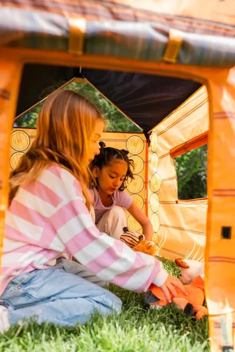 Vista 10 de Pacific Play Tents 61804 Kids Hunt'n Cabin Tent Playhouse, 39 x 27 x 43 pulgadas, marrón
