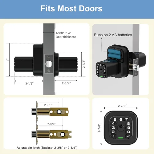 Vista 6 de Richelock IU53 - Cerradura de puerta con teclado y huella digital de doble cara, para todo tipo de clima, entrada biométrica totalmente impermeable