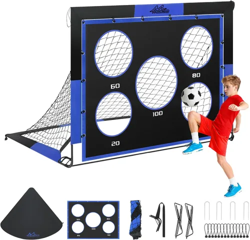 MoKo Soccer Goals for Backyard, Large Size Pop Up Goal Net with Target Panel, Portable Soccer Training Equipment for Kids Practice, Outdoor Sports