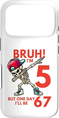 Vista 29 de Bruh I'm 5 But One-Day I'll Be 67 Retro 5th Birthday Kids Case for iPhone XR