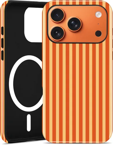 Vista 88 de Jusy Compatible con MagSafe Funda de Teléfono a Rayas para iPhone 7/8/SE, Bonita Funda de Teléfono Protectora Magnética Estética de TPU Suave y PC