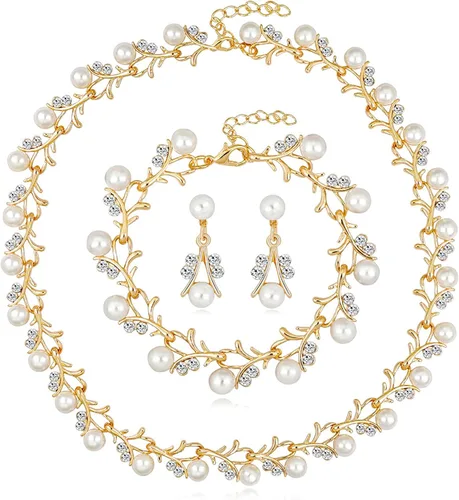 Juego de joyas de dama de honor de plata con diamantes de imitación para mujer, collar de gargantilla de cristal de perlas brillantes y coloridas,