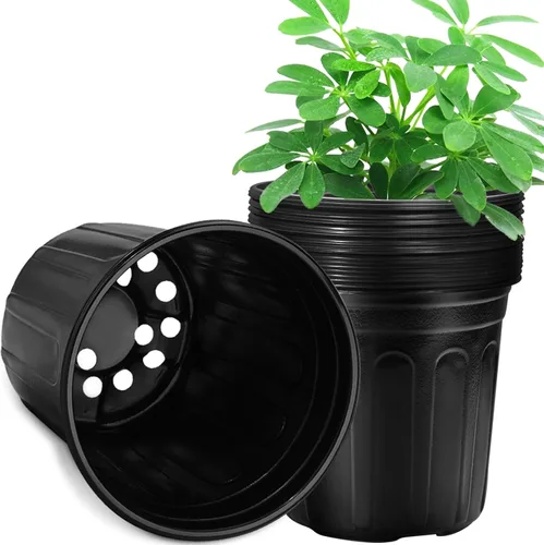 Vista 8 de RAOOKIF - Macetas de 1 galón para plantas, macetas de vivero flexibles de 1/2/3/5 galones con drenaje, macetas de plástico de 1 galón para plantas