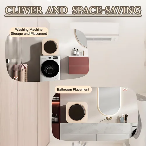 Vista 6 de Lavadora de ropa interior, mini calcetín de lavado totalmente automático de 3.5L, lavadora portátil y secadora táctil, lavadora de pared eléctrica