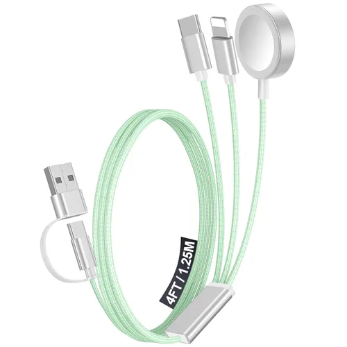 Vista 33 de Paquete de 1 cable de carga múltiple para artículos esenciales de viaje, cargador de Apple Watch, cargador de iPhone, [3 en 2] cable tipo