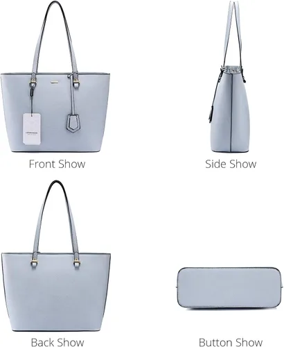 Vista 9 de LOVEVOOK Monederos y bolsos para mujer bolsas de mano de moda bolsa de hombro asa superior juego de 3 piezas