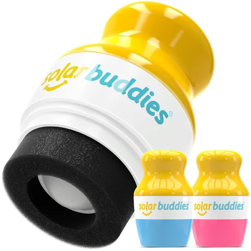 Vista 10 de Solar Buddies Aplicador de protector solar – Paquete azul de 2 – Protector solar de esponja roll-on recargable sin BPA, crema solar y aplicador