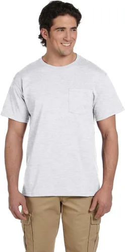 Vista 4 de Jerzees Camiseta pesada con cuello redondo y bolsillo en el pecho para hombre