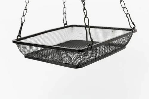 Vista 6 de WOSIBO bandeja de alimentación para pájaros, plataforma de malla metálica para comederos de pájaros, decoración de jardín al aire libre para patio
