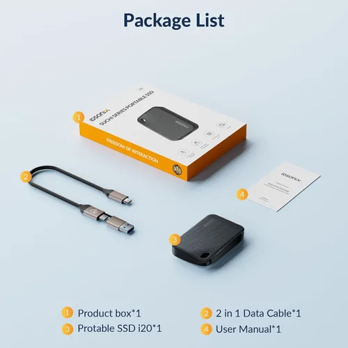 Vista 7 de iDsonix 512GB SSD externo, disco duro portátil USB 3.2 GEN 2x2 hasta 2000MB/s, SSD portátil USB C unidad de estado sólido externa para Xbox, PS5