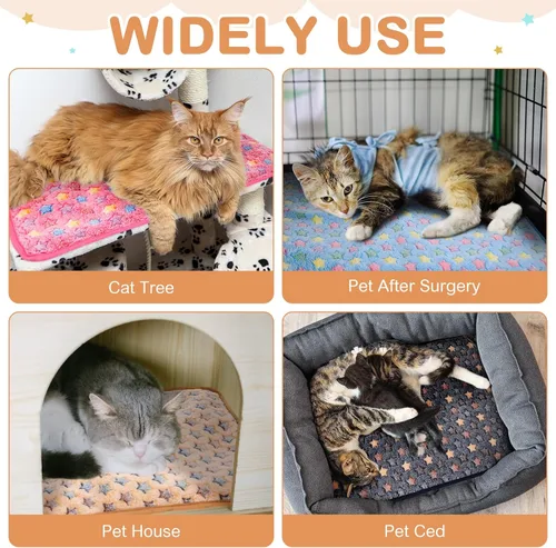 Vista 4 de Paquete de 4 camas autocalentables para gatos, almohadilla autocalentable con funda extraíble, almohadilla térmica extra cálida para mascotas