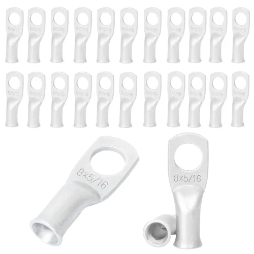 Vista 47 de 1/0 AWG 1/2" Stud (10 piezas), terminal de anillo de batería resistente, conectores calibre 0, lengüetas de alambre, terminales de anillo de cobre