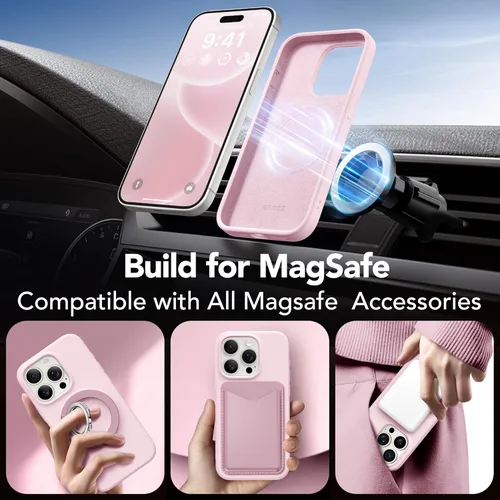 Vista 187 de GONEZ Funda magnética para iPhone 14, compatible con Magsafe, con protector de pantalla + protector de cámara, forro de microfibra antiarañazos