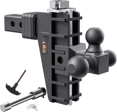 Vista 8 de Enganche de remolque ajustable con gancho, enganche de caída de triple bola (1-7/8 x 2 x 2-5/16 pulgadas), se adapta a receptor de 2 pulgadas