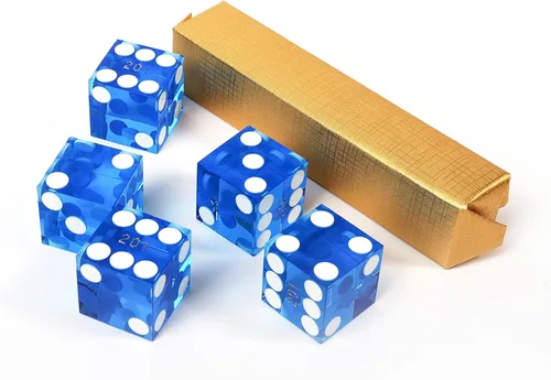 GSE Games & Sports Expert Juego de dados de casino de grado AAA de 0.748 in estilo Pro Vegas, juego de 5 dados con bordes afilados y números