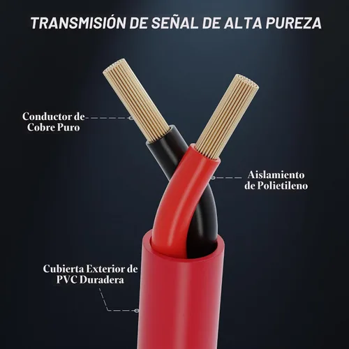 Vista 4 de Fat Toad Cables de altavoz de 25 pies de 1/4 pulgadas (serie Rojo-Flexpro), paquete de 2 cables de audio para DJ con conectores macho Jack, cable