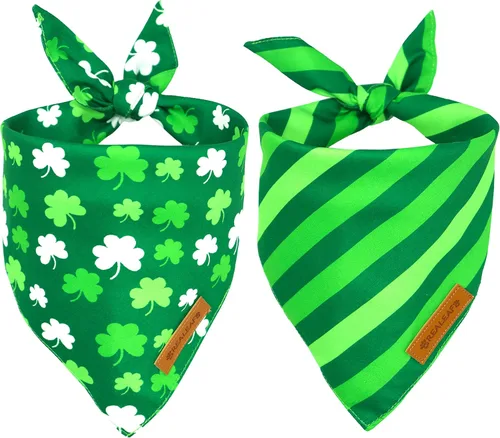 Vista 15 de Realeaf Bandanas para perros con bandera americana 2 paquetes, Bufanda reversible triangular del 4 de julio para niño y niña, tela duradera premium