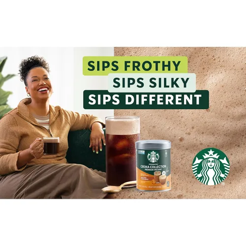 Vista 10 de Starbucks Colección Crema Café Instantáneo Premium Sabor Caramelo Salado, 100% Granos de Arábica, 3 Latas (7.12 Oz Cada Una)