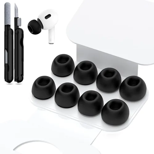 [4 pares] Almohadillas de repuesto para AirPods Pro de 2ª/1ª generación con orificios de reducción de ruido, almohadillas de silicona para Airpods