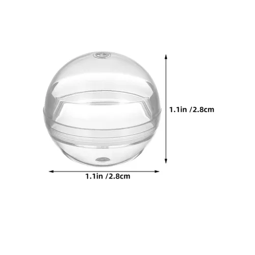 Vista 4 de GLEAVI 120 cápsulas de plástico transparente de 1.1 pulgadas, envases de juguete redondos vacíos para máquina expendedora, mini bolas transparentes