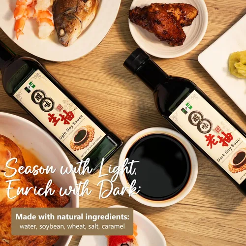 Vista 5 de NPG Salsa de soja oscura prémium de 16.9 onzas líquidas, condimento multiusos para sushi, cocina china y coreana, auténtico potenciador de sabor