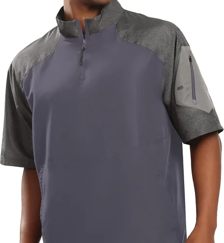 Vista 12 de Holloway Raider Chaqueta Pullover Cage - Ropa Atlética Resistente a la Intemperie con Cremallera de un Cuarto y Bolsillo en la Manga Negro