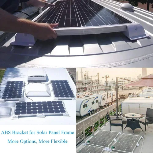 Vista 6 de Soportes de montaje para panel solar, kit de soporte de esquina de acrilonitrilo butadieno estireno, 7 piezas, sin taladros, ampliamente utilizado