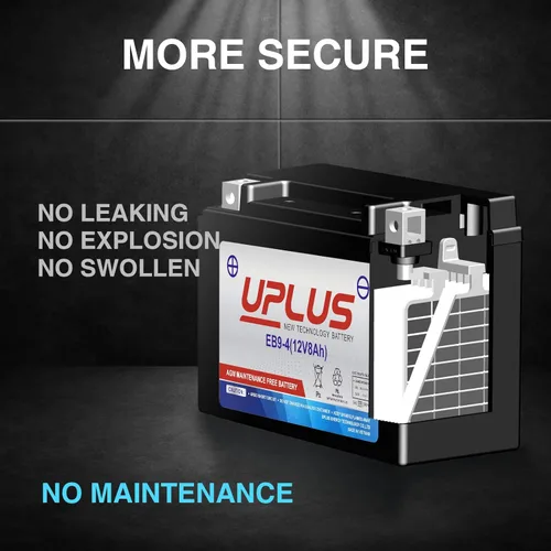 Vista 5 de Batería de motocicleta YTX9-BS, UPLUS EB9-4 12 Volt 8 AH para ATV, scooter, batería sellada AGM libre de mantenimiento - Baterías Powersport