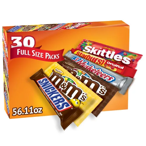 Vista 8 de Mars M&M'S, SNICKERS, 3 MUSKETEERS, SKITTLES & STARBURST Surtido de dulces a granel de tamaño completo, 56.11 onzas, 30 unidades (paquete de 2)