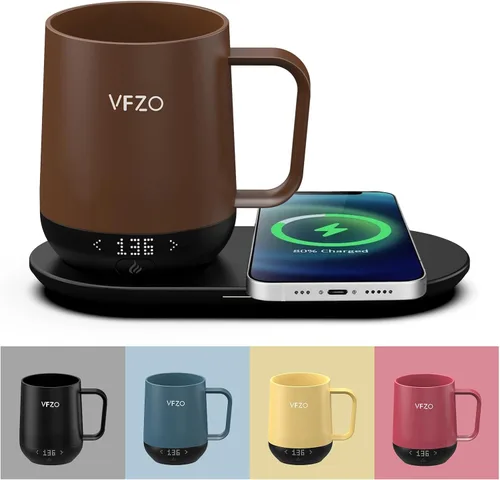 Taza inteligente con control de temperatura, taza de café autocalentable con pantalla LED, vida útil de la batería de 180 minutos - Calienta hasta